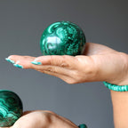 Malachite Sphere Green Swirl Soiree Crystal Ball