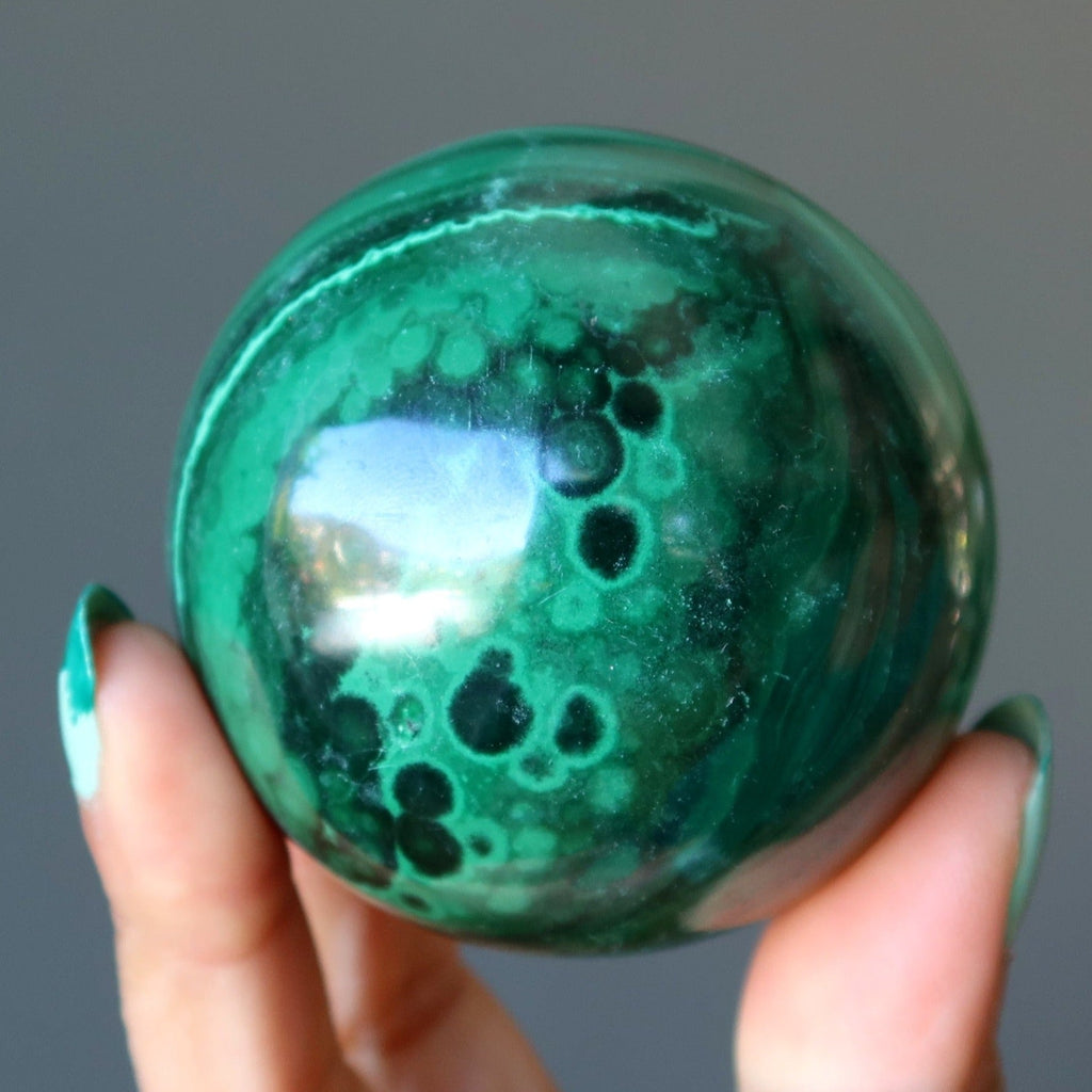 Malachite Sphere Green Swirl Soiree Crystal Ball
