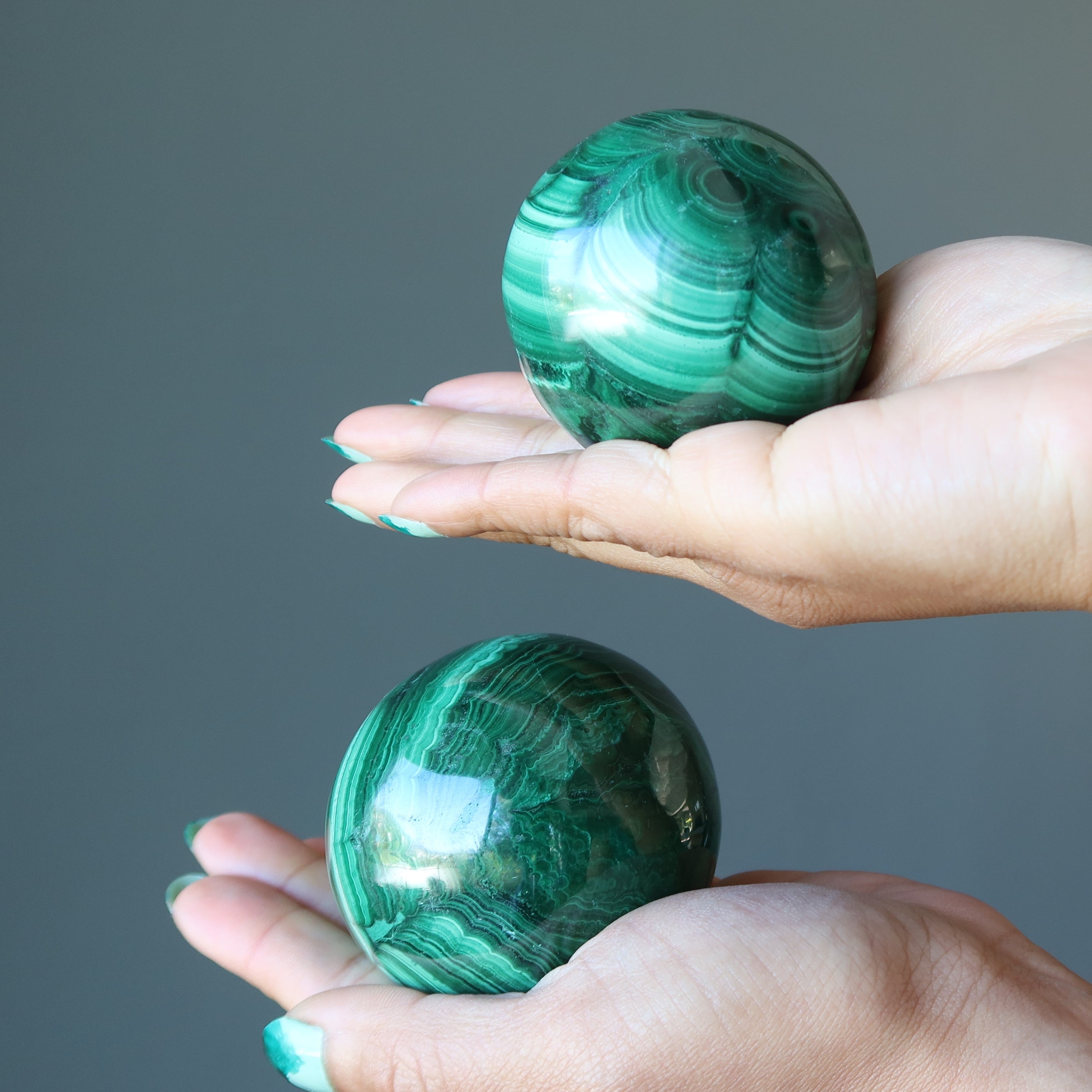 Malachite Sphere Green Swirl Soiree Crystal Ball