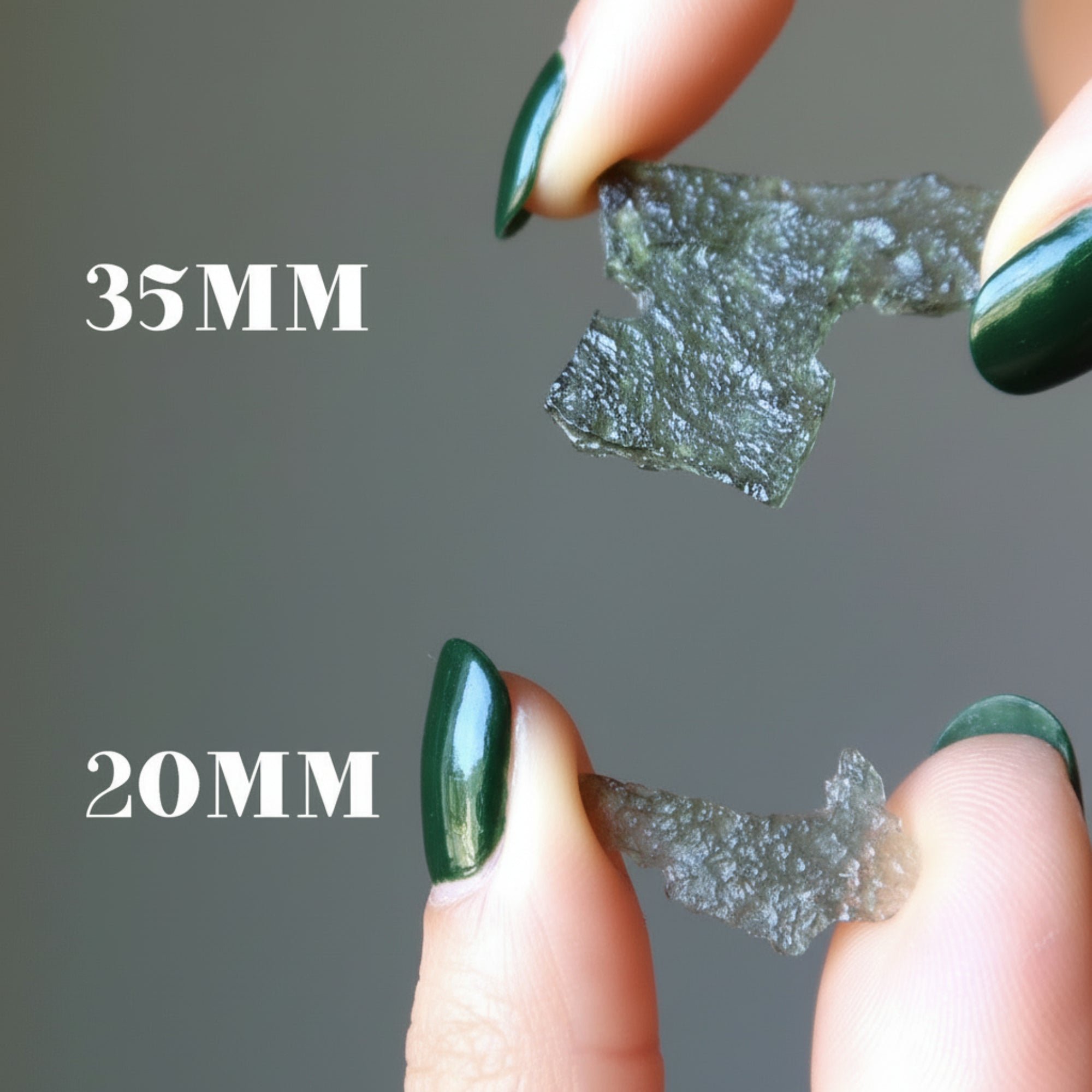 Moldavite Green Tektite Call of Karma Slim Slice