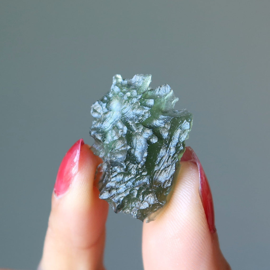 Moldavite Green Tektite Spiky Wise Porcupine