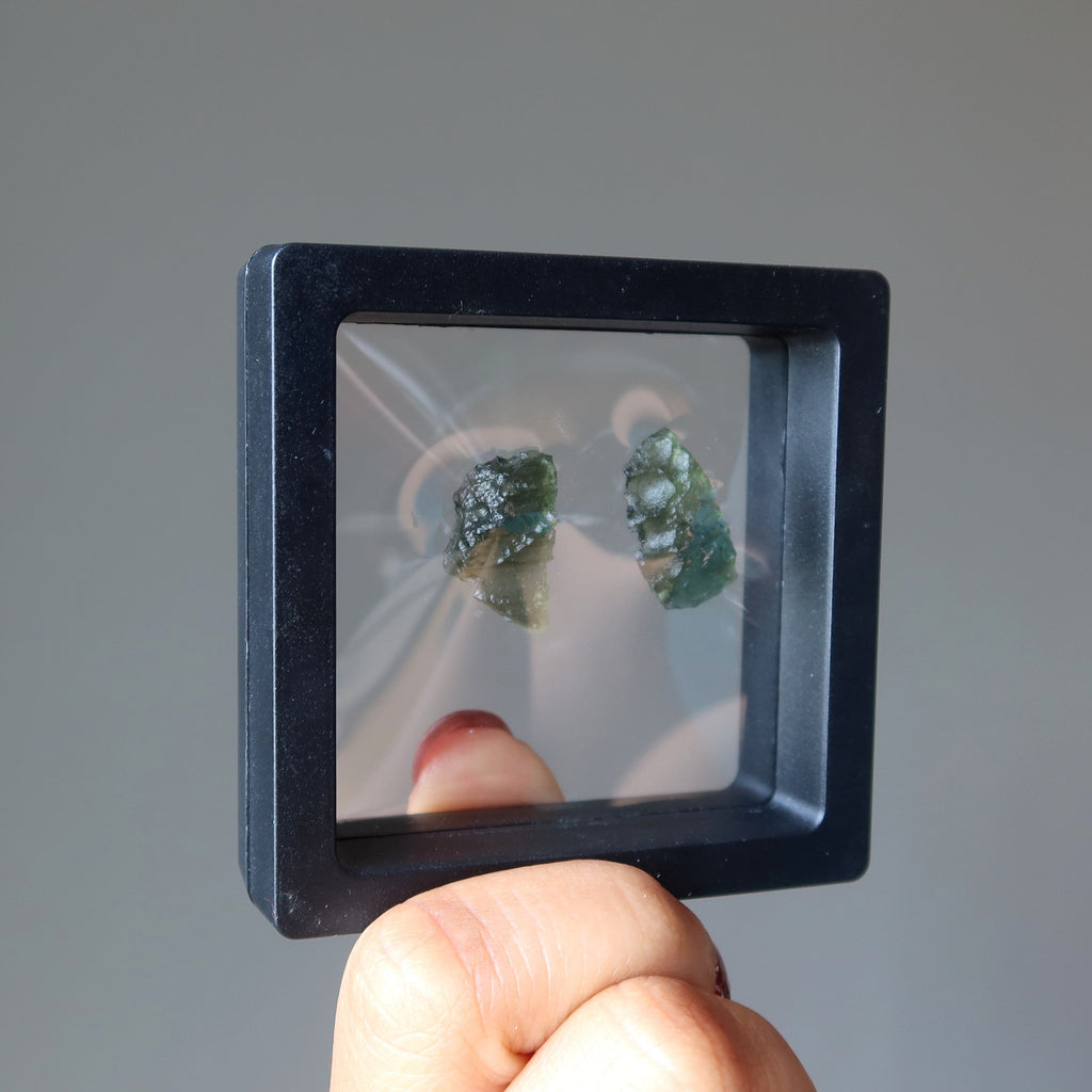 Moldavite Green Tektite Pair Cosmic Lover Soulmates