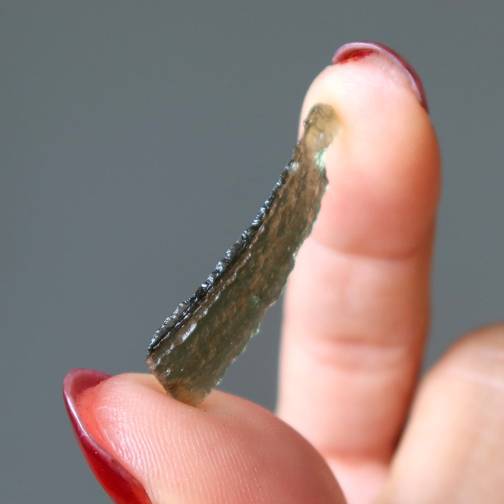 Moldavite Green Tektite Saber Wand Space Protector