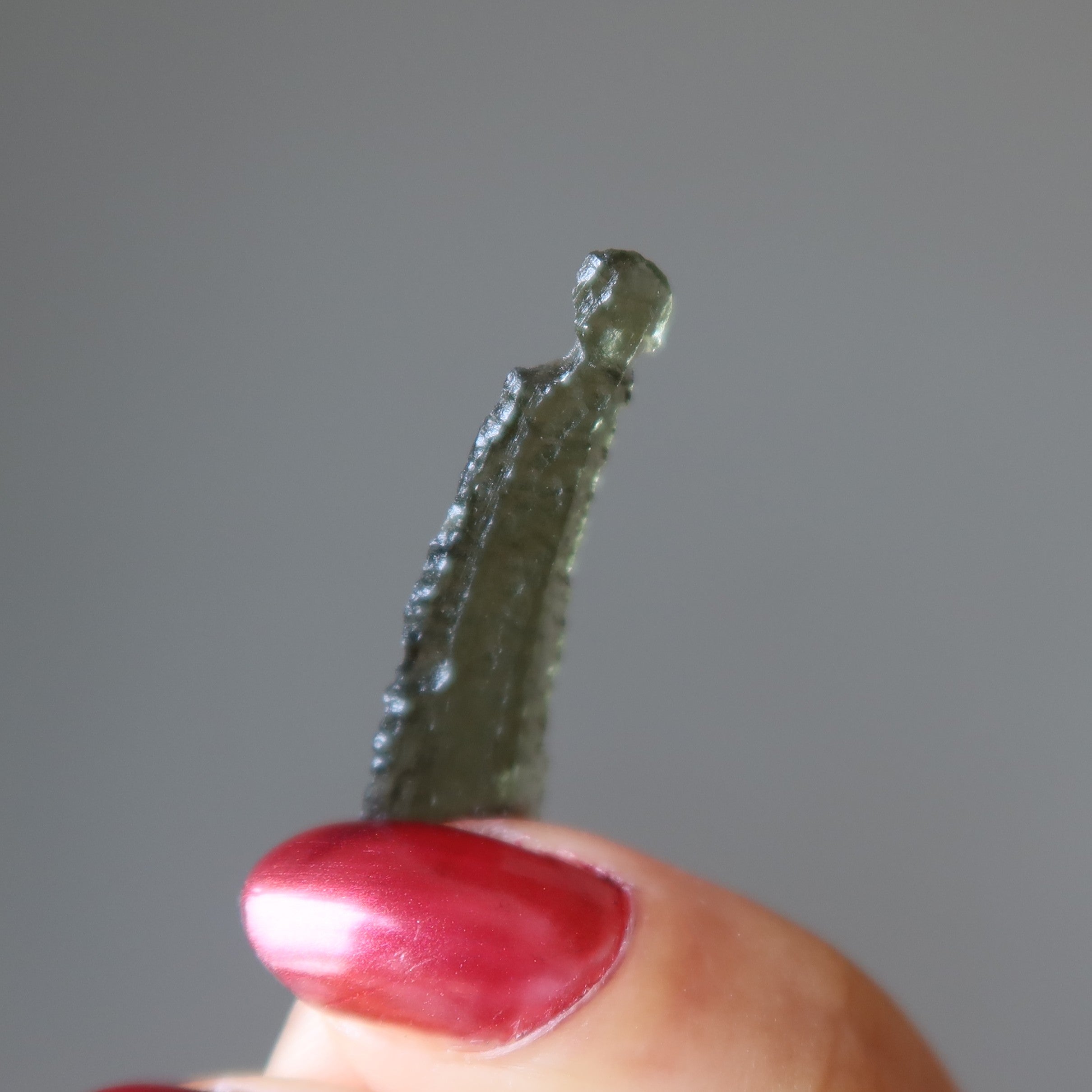Moldavite Green Tektite Saber Wand Space Protector
