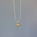 Moldavite Necklace God and Goddess Gemstone Gilded Gold