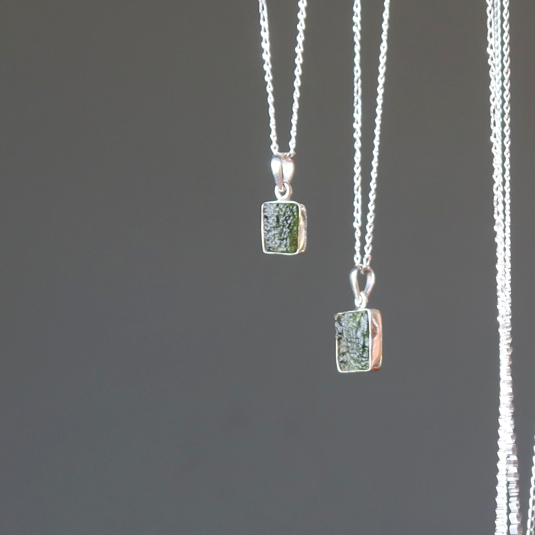 Moldavite Necklace Cosmic Window Sterling Silver Gem