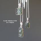 Moldavite Necklace Cosmic Window Sterling Silver Gem