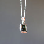 Moldavite Necklace Cosmic Window Sterling Silver Gem