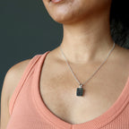 Moldavite Necklace Cosmic Window Sterling Silver Gem