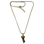 Moldavite Necklace God and Goddess Gemstone Gilded Gold