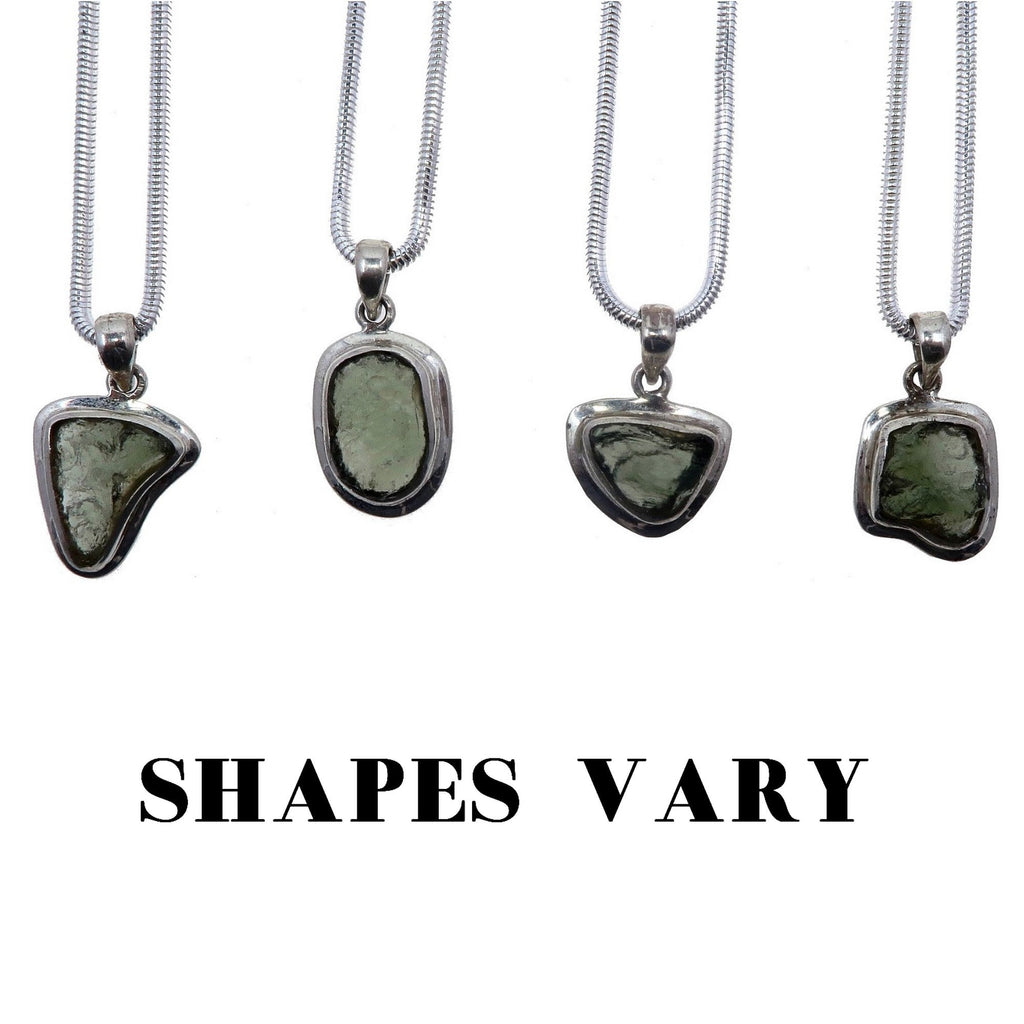 Moldavite Necklace Brilliant Shooting Star Sterling Silver