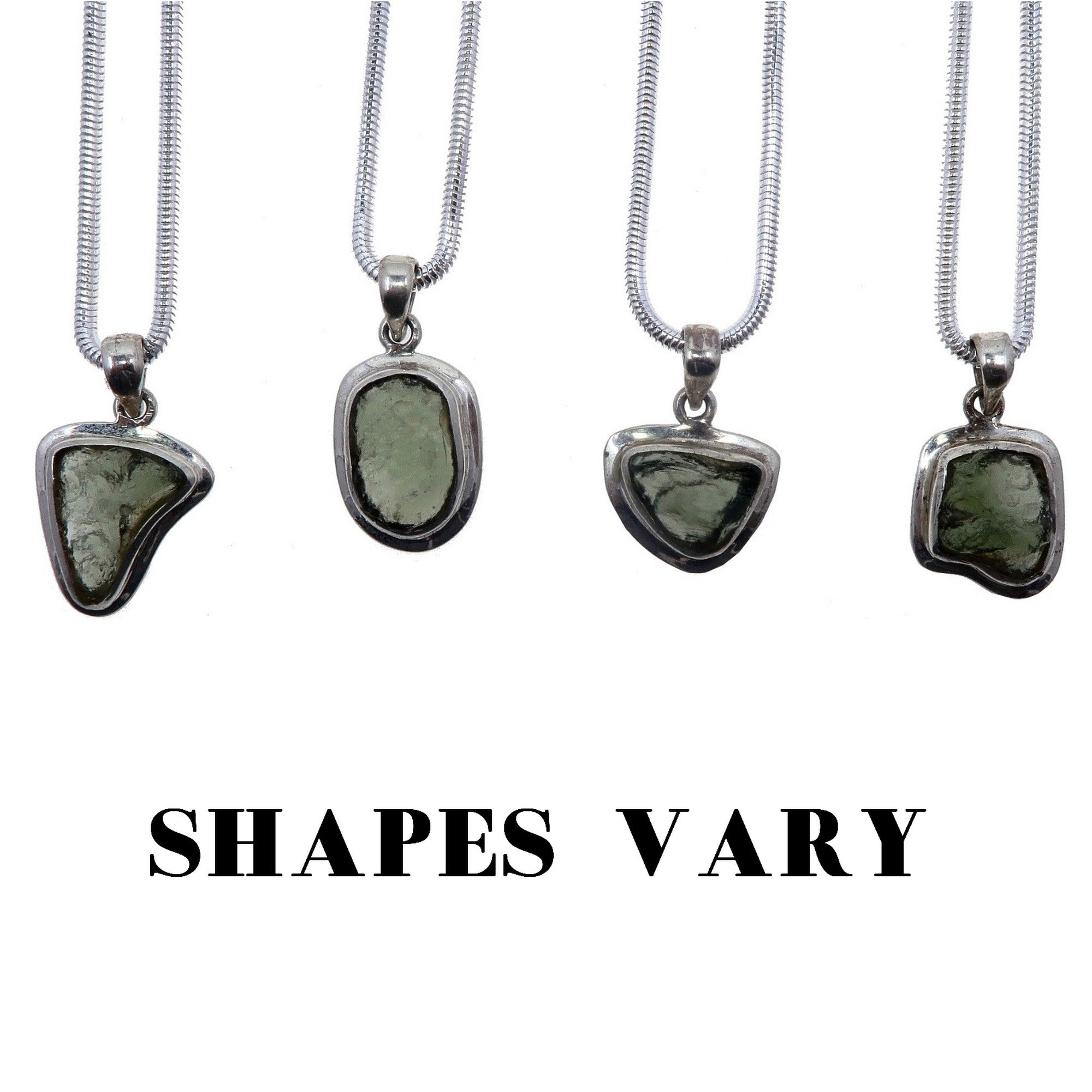 Moldavite Necklace Brilliant Shooting Star Sterling Silver