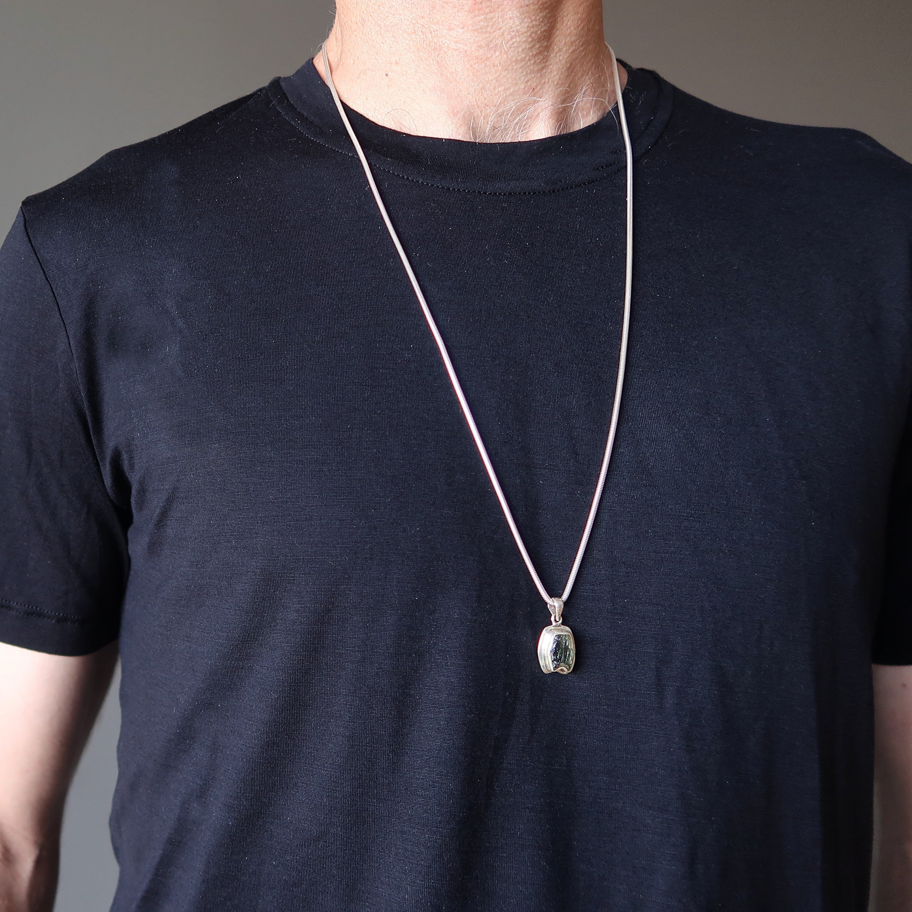 Moldavite Necklace Brilliant Shooting Star Sterling Silver