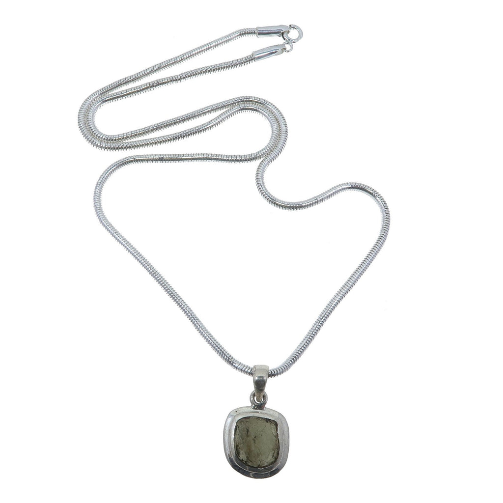 Moldavite Necklace Brilliant Shooting Star Sterling Silver