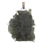 Moldavite Pendant Green Tektite Alien Sterling Silver