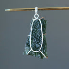 Moldavite Pendant Green Tektite Alien Sterling Silver