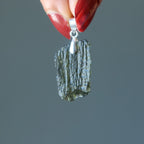 Moldavite Pendant Real Deal Czech Sterling Silver