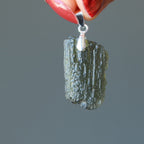 Moldavite Pendant Real Deal Czech Sterling Silver