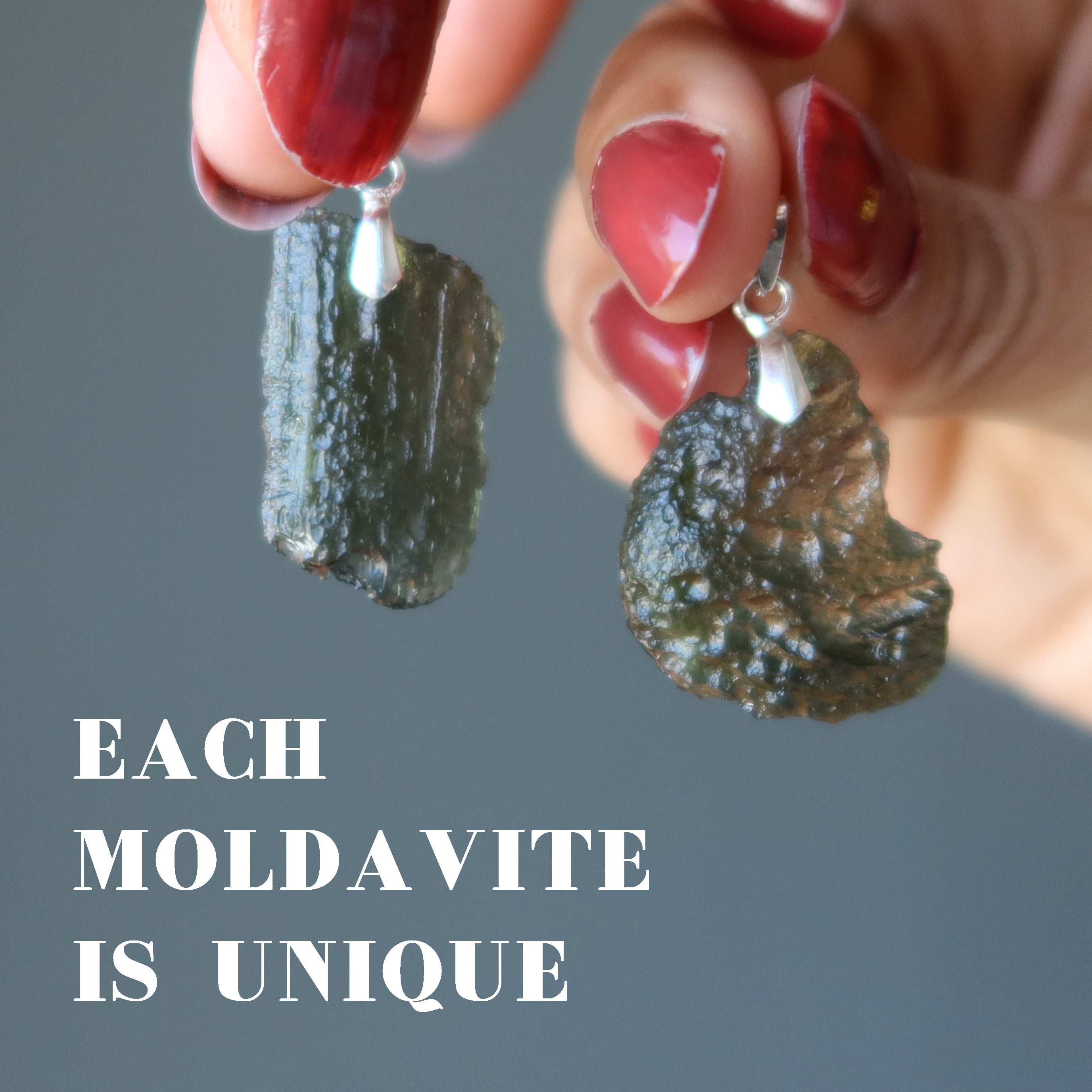 Moldavite Pendant Real Deal Czech Sterling Silver