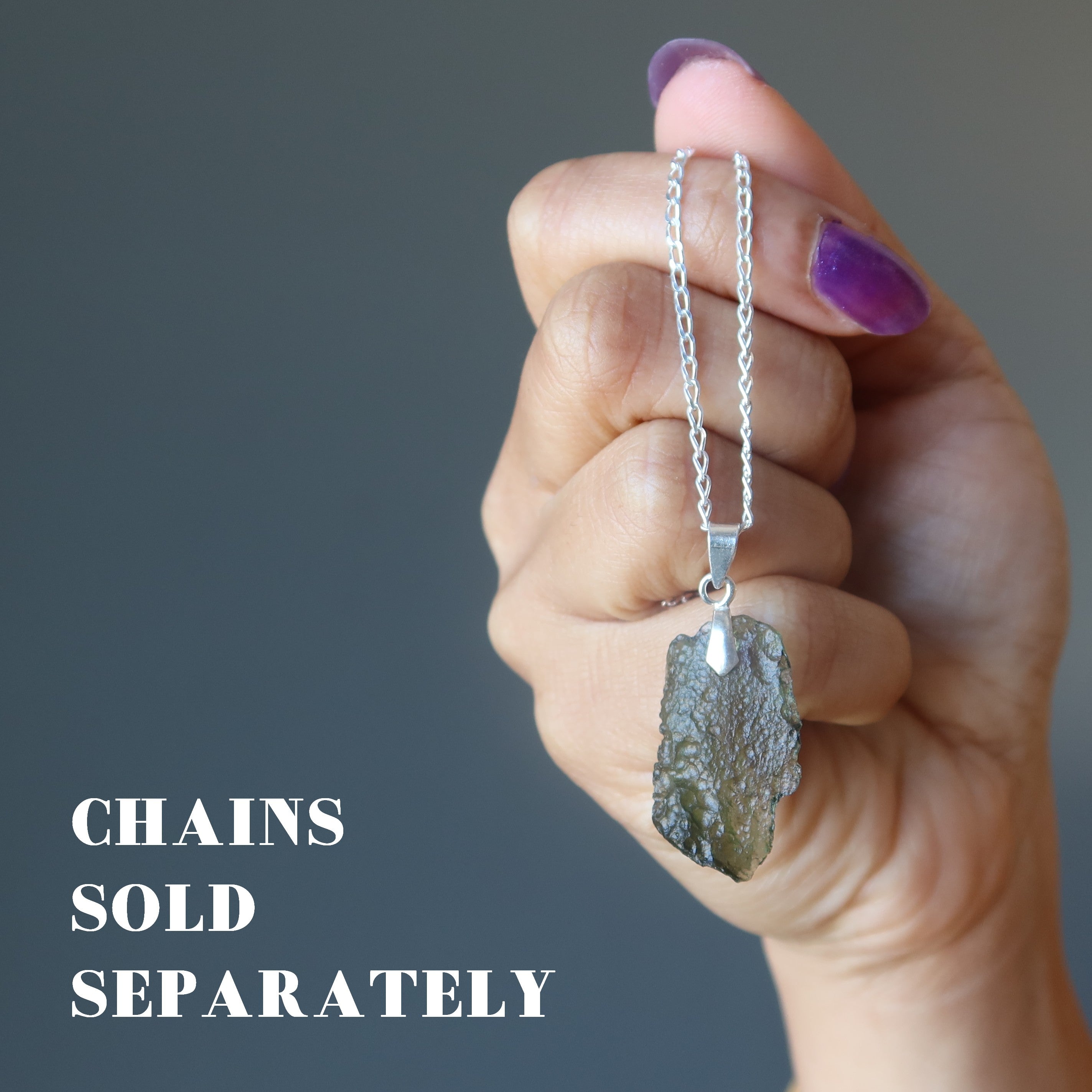 Moldavite Pendant Real Deal Czech Sterling Silver