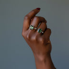 Moldavite Ring Big Green Stargazer Gem Sterling Silver