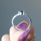 Moldavite Ring of Fire Red Garnet Gem Sterling Silver