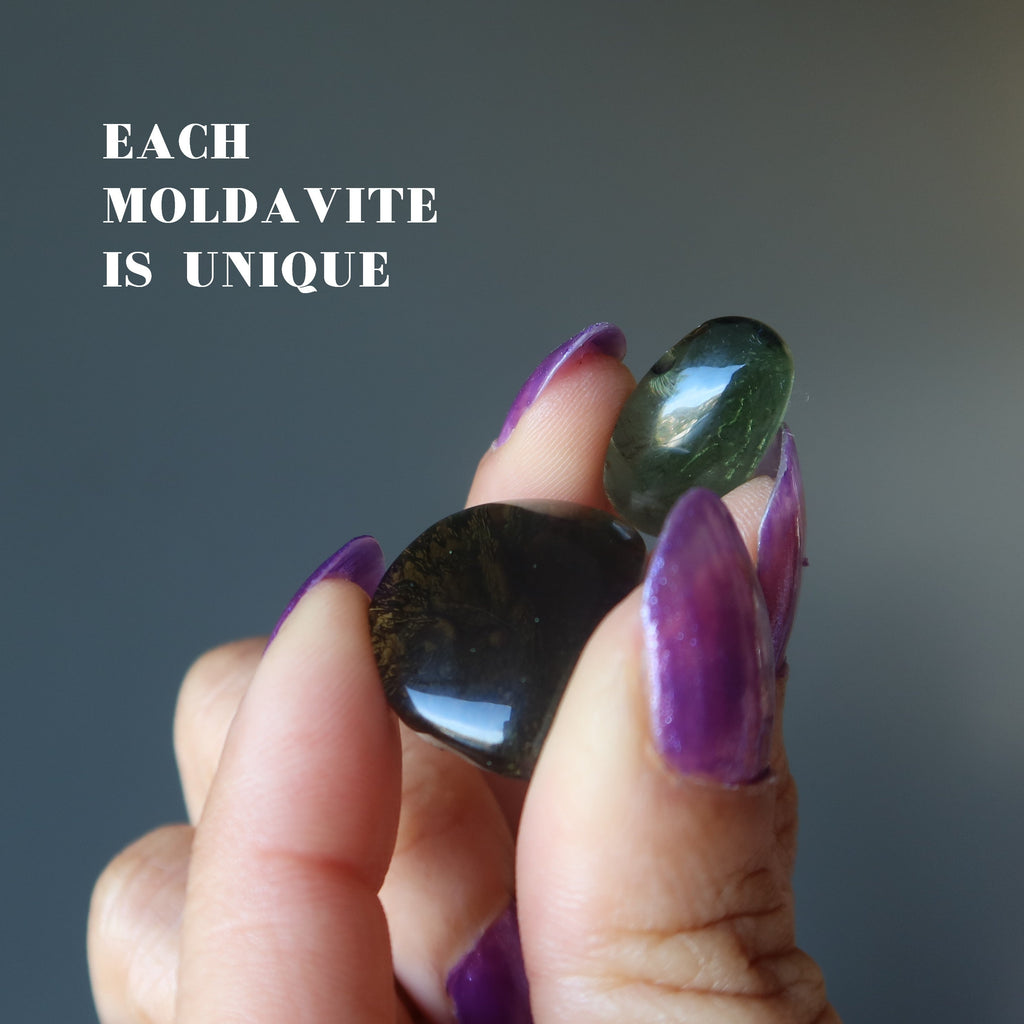 Moldavite Polished Green Tektite Soul Star Chakra Gem