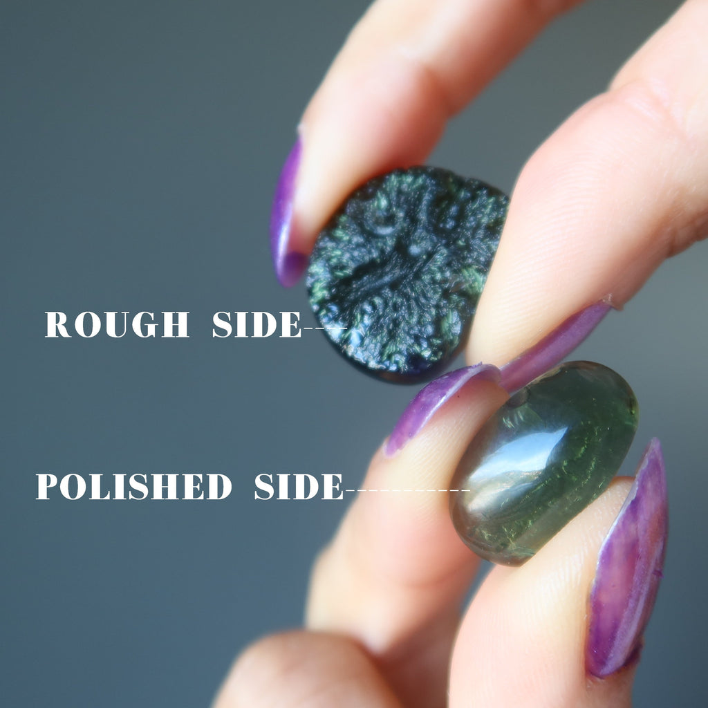 Moldavite Polished Green Tektite Soul Star Chakra Gem