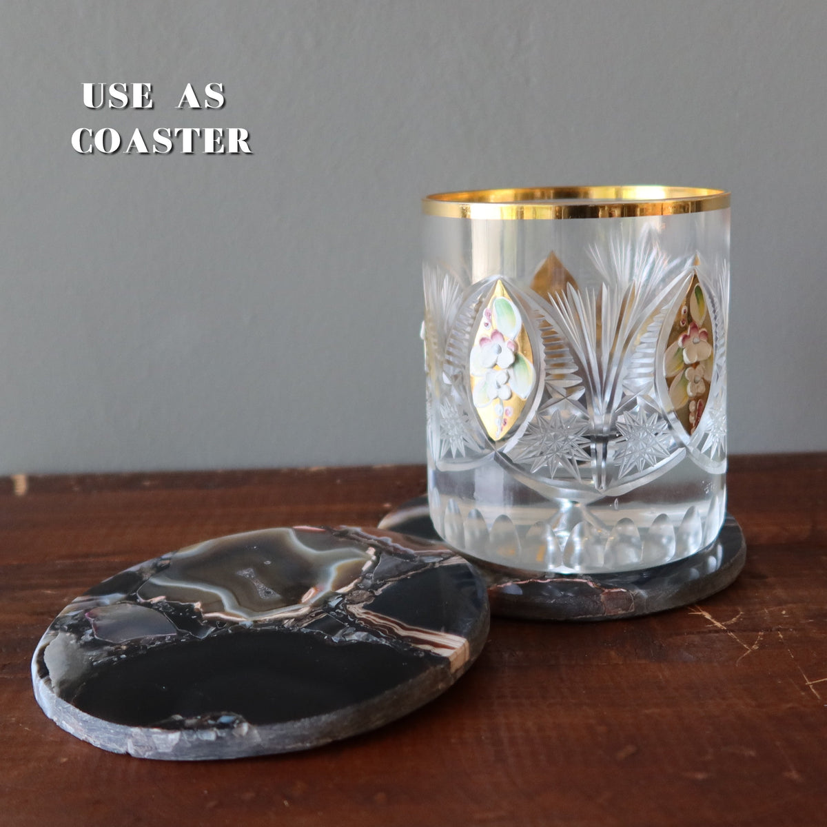 Onyx Coaster Black Stone