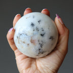 Opal Sphere White Dendritic Enchanting Merlinite Crystal Ball