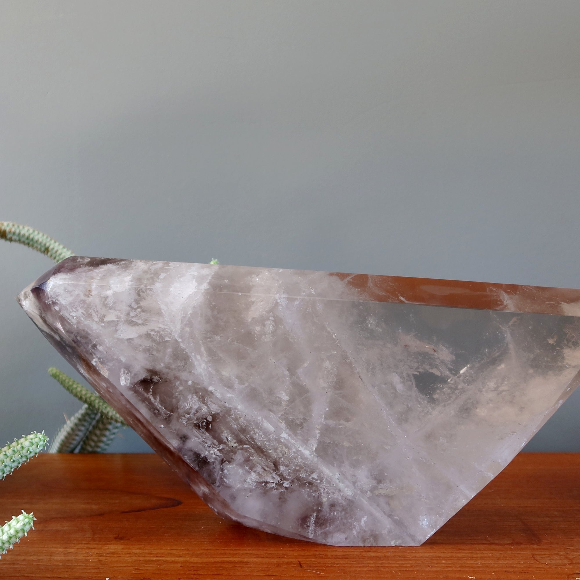 Quartz Showpiece Amethyst Smoky Crystal Trifecta