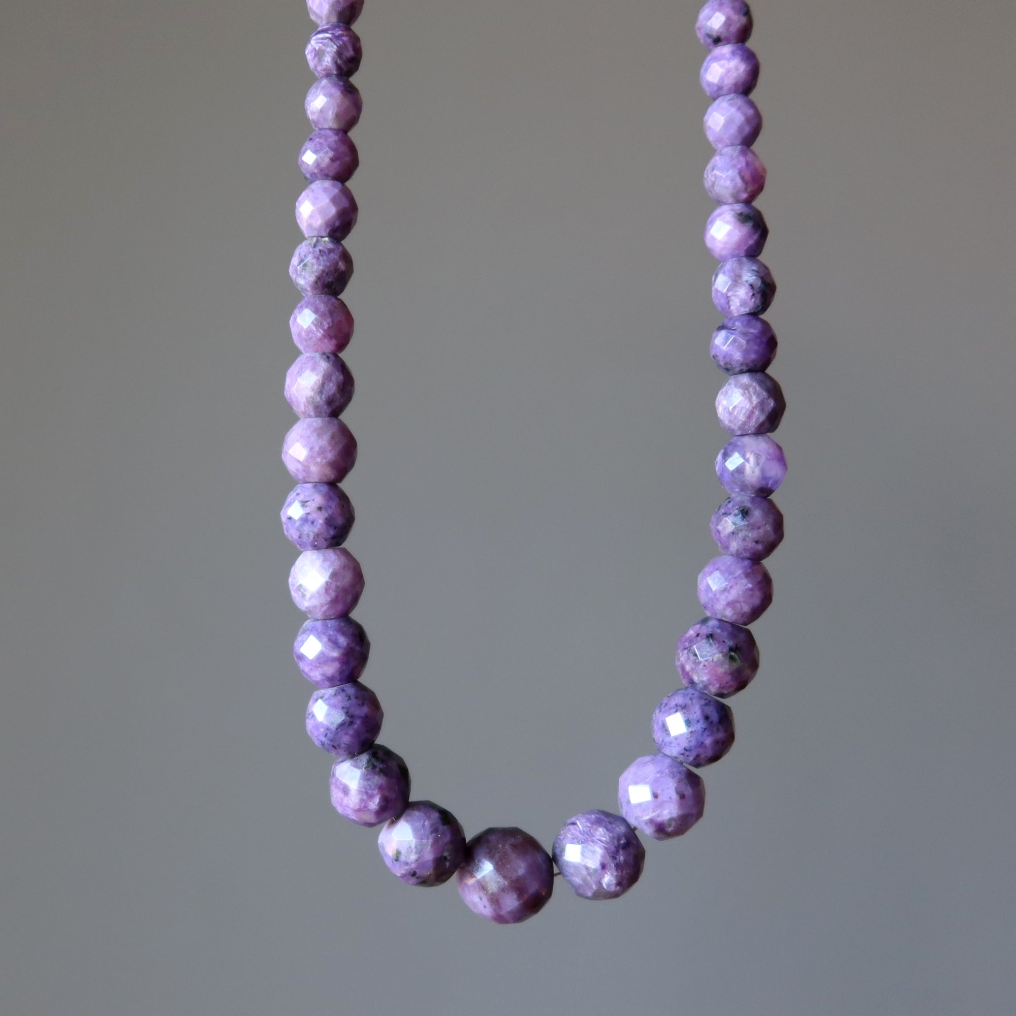 Sugilite Necklace Purple Faceted Gem Sterling Silver