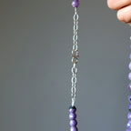 Sugilite Necklace Purple Faceted Gem Sterling Silver
