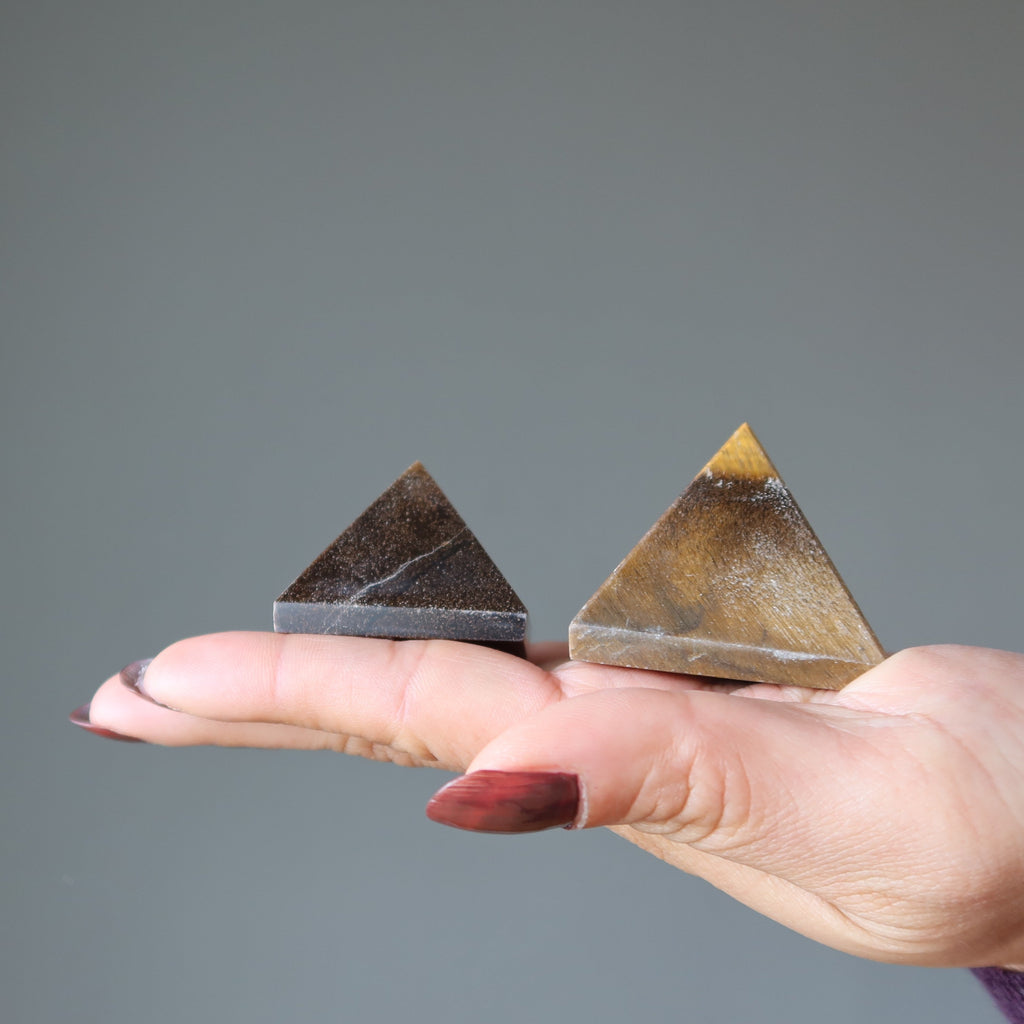 Tigers Eye Pyramid Peak Power Stone Business Success